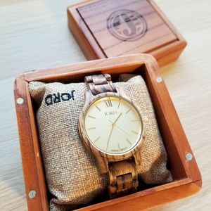Jord Watch -- zebrawood & champagne